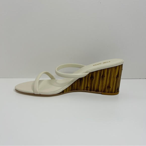 Cult Gaia Eva Leather Wedge Slide Sandals white sz 40 New - Picture 6 of 10